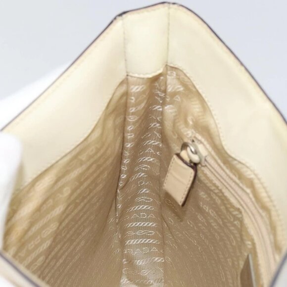 PRADA Shoulder Bag Patent leather Beige Auth ti3531 - Picture 11 of 16